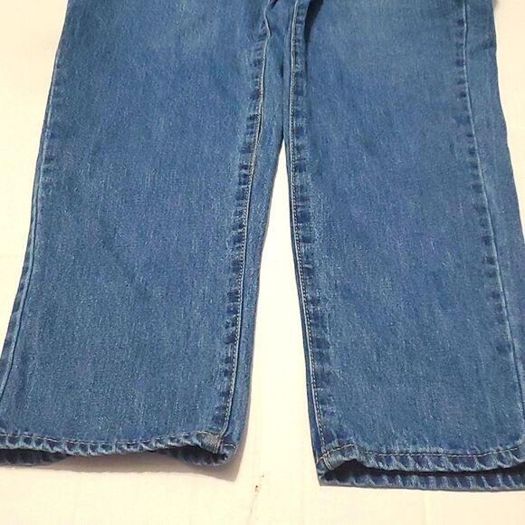 Boho Trendy Ultra High Waist Paperbag Straight Leg Button Fly Jeans 30 - Picture 7 of 12
